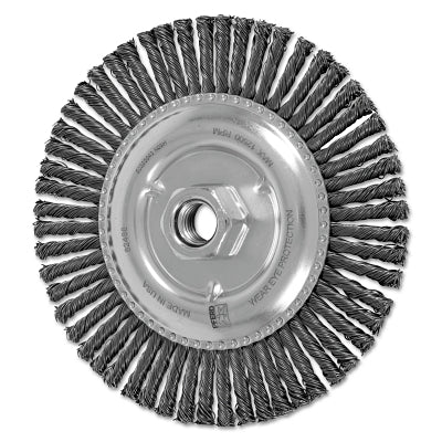 Stringer Bead Twist Knot Wheel, 6 dia x 3/16 W, .02 Carbon Steel Wire, 40 Knots
