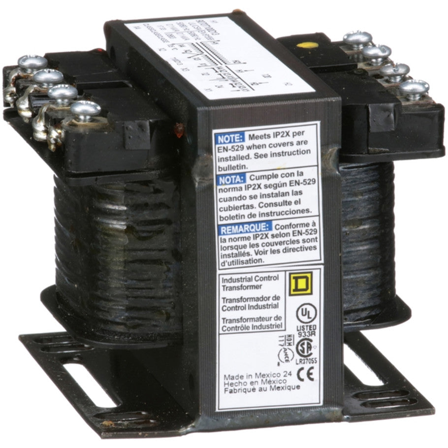 Type T Industrial Control Transformer, 1-Phase, 120V Primary, 12/24V Secondary, 100VA