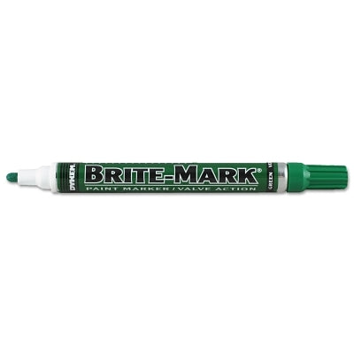 BRITE-MARK Medium Permanent Paint Marker, Valve Action, Green