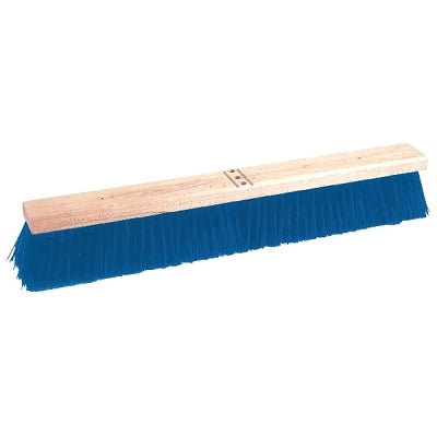 Coarse Sweeping Contractor Broom, 24in Hardwood Block, 3in Trim, Stiff Blue Poly