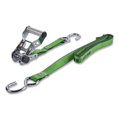 Chrome Ratchet Tie-Down, 14 ft x 1 in, S-Hooks