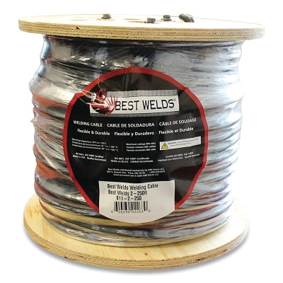 Welding Cable, 2 AWG, 1,000 ft Reel, Black