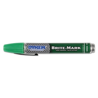 BRITE-MARK 40 Threaded Cap/Barrel Permanent Paint Marker, Valve Action, Medium, Green