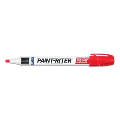 PAINT-RITER VALVE ACTION Paint Marker, Red, 1/8 in Tip, Medium