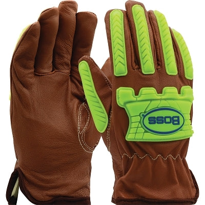 Xtreme Leather Drivers Gloves, Large, Goatskin Leather, Para-Aramid Lining, Brown