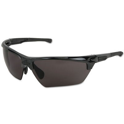 Dominator DM3 Safety Glasses, Polycarbonate Gray Lens, MAX6, Black Polycarbonate/TPR