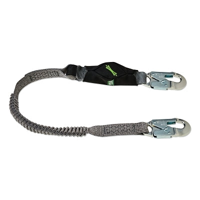 V-Series Stretch Single-Leg Energy Absorbing Lanyard, 310 lb, 6ft, Sm Snap Hooks