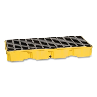 Spill Containment, 2-Drum Modular Platform, HDPE, 5000 lb, 30 gal, 51-1/2 in W x 26-1/4 in D x 6-1/2 in H, Y/B, w/Drain