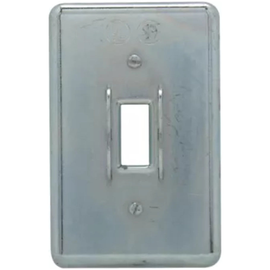 Box Cover, Cast Iron or Aluminum Device Box, 1-Gang, Feraloy Iron Alloy, Toggle Switch