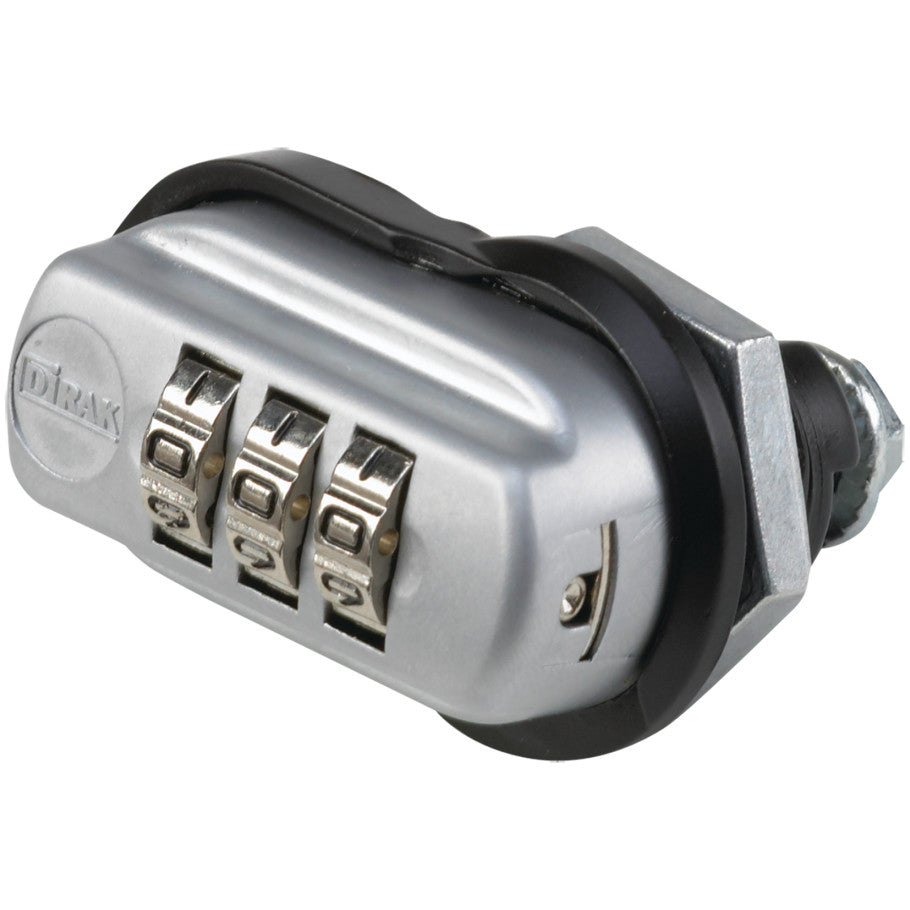 PROTEK DWS12 Series 3-Digit Combination Lock, Steel, Zinc Plated, Black/Silver