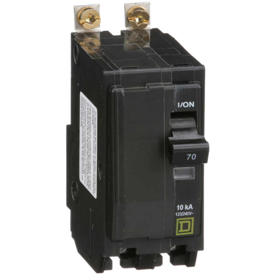 QOB Miniature Circuit Breaker, Bolt On, 2 Pole, 70A, 120/240V, 10kA