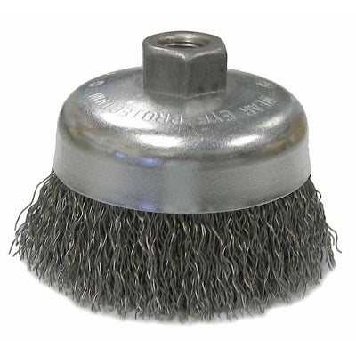 Vortec Pro Crimped Wire Cup Brush, 4" Dia, 5/8-11, 0.02" Carbon Steel, Display