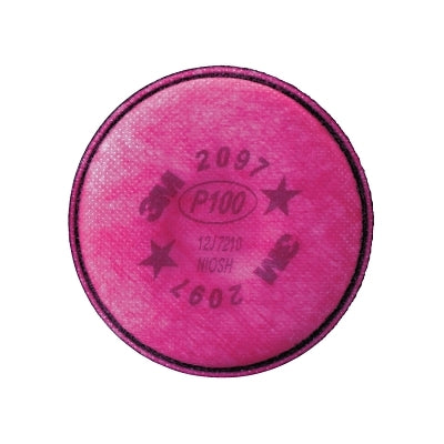 3M 2097 2000 Series Particulate Filter, P100, Nuisance Level Organic Vapor, Magenta