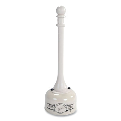 Butt Can, 2 gal, 11 in dia, 35 in H, Galvanized Steel, Poly Tube, Beige