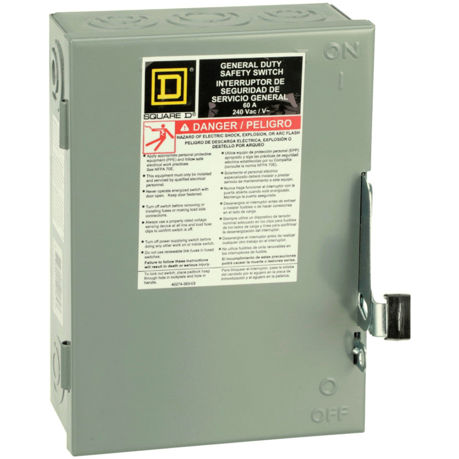 General Duty Disconnect, Non Fusible, 60A 120/240V, 3P3W