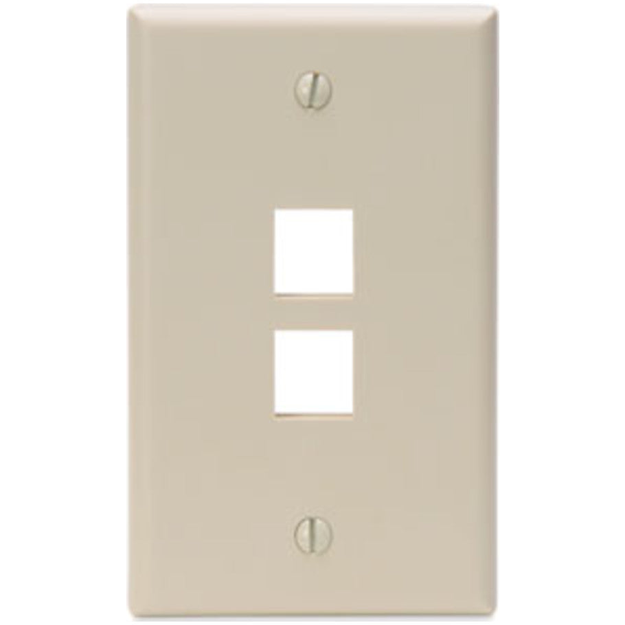 Single-Gang QUICKPORT Wallplate, 2-Port, Ivory