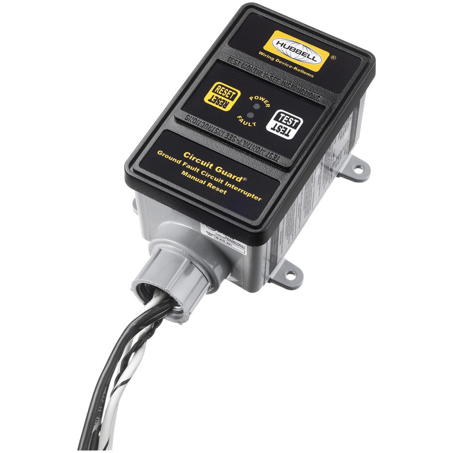 Power Protection Products, Hard Wired GFCI, Industrial/Commercial, No Output, 30A 3-Phase 120/208V AC, 4-6 mA Trip Level, Black.