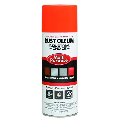 Industrial Choice 1600 System Enamel Aerosols,12oz, Fluorescent Orange, Hi-Gloss