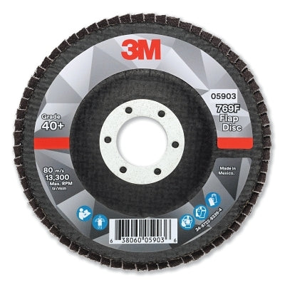 3M 638060-05903 Flap Disc, 4.5 in x 7/8 in, 769F T27, 40+ Grit