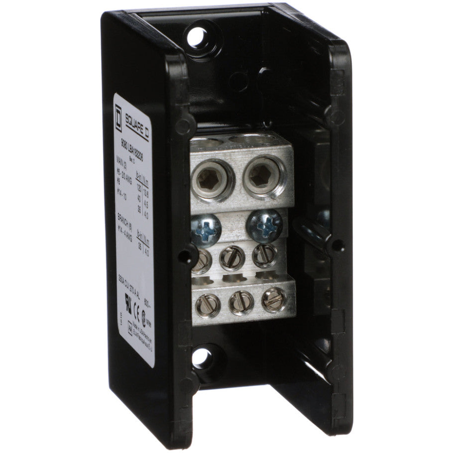 Power distribution block, Linergy, 1 pole, 2 line, 6 load, 350A Cu, 270A Al, 600V