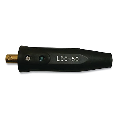 International DINSE Type Cable Connector, Oval-Point Screw Connection, 4 to 1/0 Cable Cap, Black