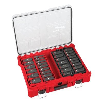 SHOCKWAVE Impact Duty PACKOUT Socket Set, 1/2 in Drive, 31 Pc, SAE/MM