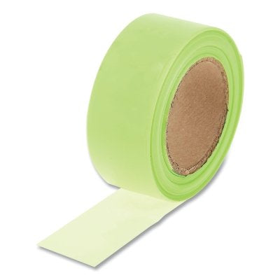 Flagging Tape, 1-3/16 in x 150 ft, Lime Glo