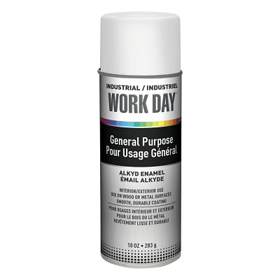 Industrial Work Day Enamel Paint, 10 oz Aerosol Can, Gloss White