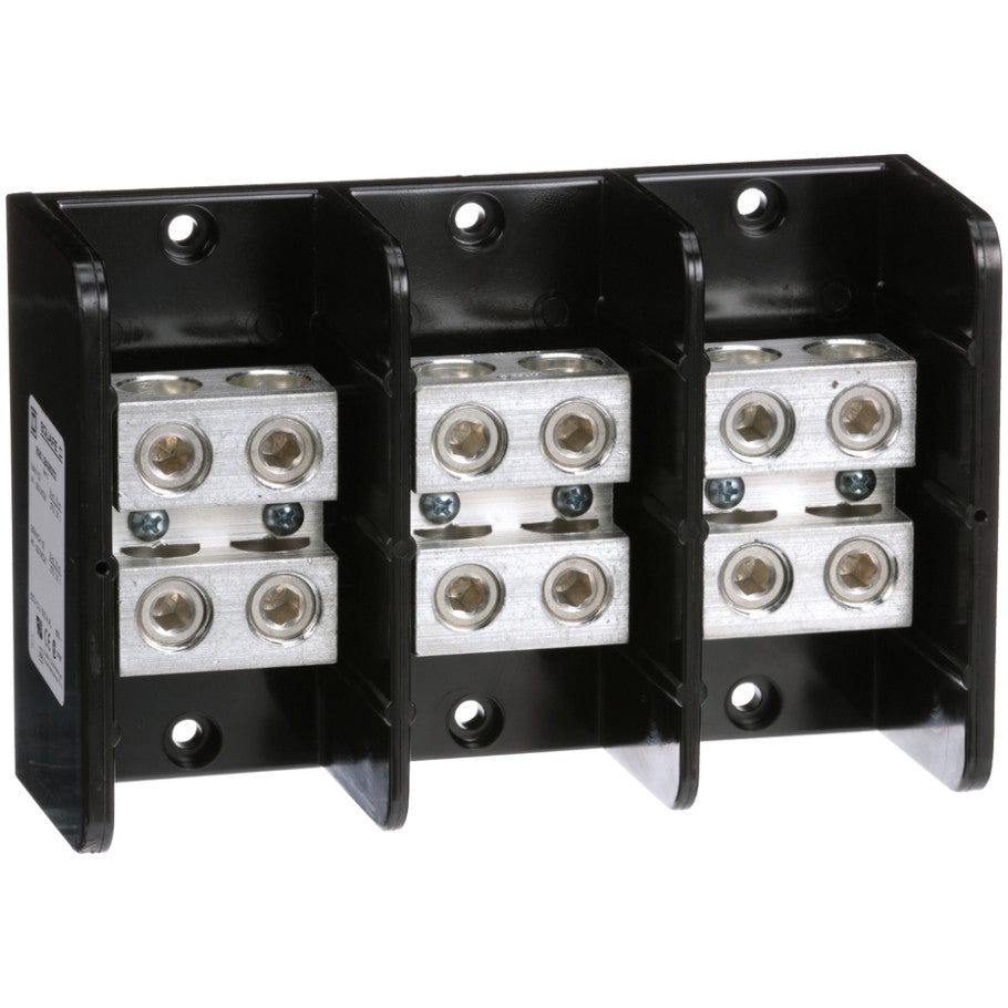 Power distribution block, Linergy, 3 pole, 2 line, 2 load, 620A Cu, 500A Al, 600V