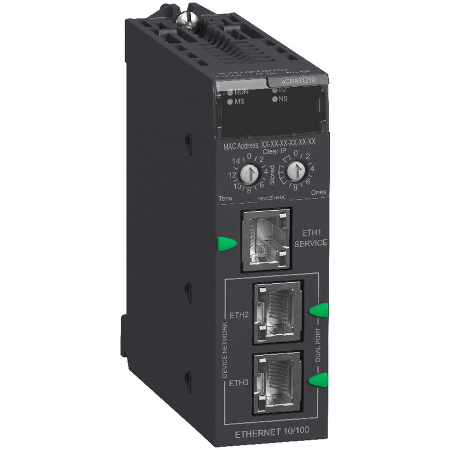 Modicon X80 EIO Drop Adapter with Ethernet Backplane, 3-Port