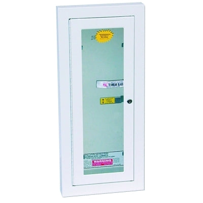 Extinguisher Cabinets, Semi-Recessed w/Keyed Lock, Galvanized Steel, Tan, 10 lb