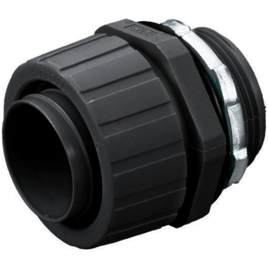 Liquid Tight Connector, Nylon, Straight, Black, 2 in.