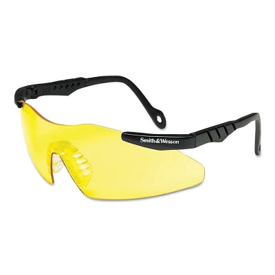 Magnum 3G Safety Glasses, Amber Polycarbonate Lens, Uncoated, Black, Nylon, Universal
