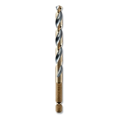 Black and Gold Impact Ready Drill Bit, 19/64 in dia, 135 Split Point Tip, 4-1/2 in OAL