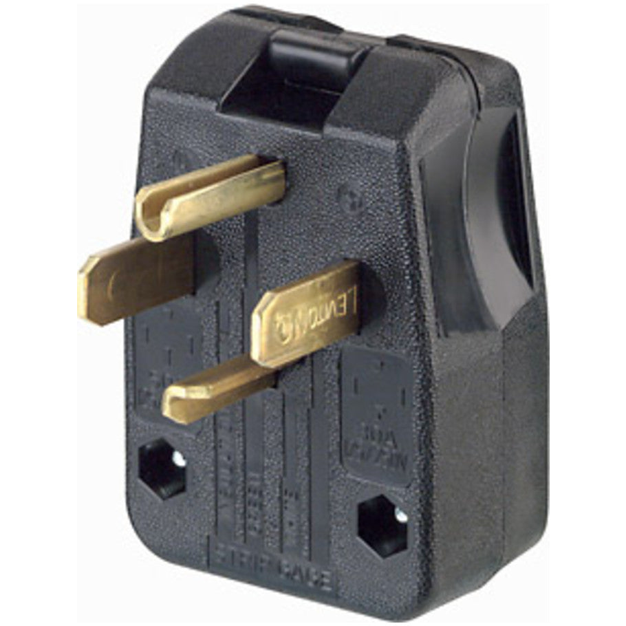 30/50 Amp, 125/250 Volt, NEMA 14-30P/14-50P, 3P, 4W, Plug, Straight Blade, Commercial Grade, Angle, Grounding - Black