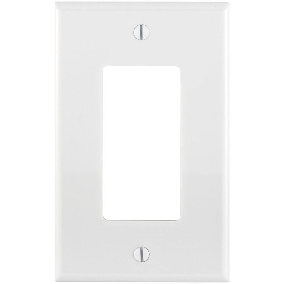 Midsize Decora/GFCI Device Wall Plate, Nylon 1-Gang, White