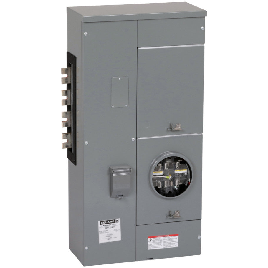 EZ Meter Pak EZML Commercial Branch Unit, 7 Jaw Ringless Socket With Lever Bypass and Jaw Release, 225A, 3 Phase IN
