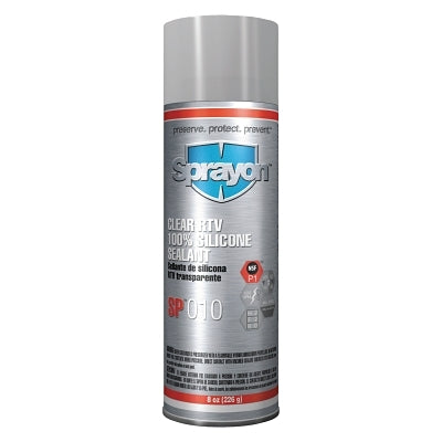 SP000 Series RTV Silicone Sealant, 8 oz, Aerosol Can, Clear, SP010