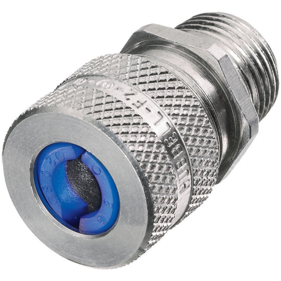 Kellems Strain Relief Cord Connector, Aluminum, Straight, Male, Liquid Tight, 0.38 to 0.5 in., 1/2 in.
