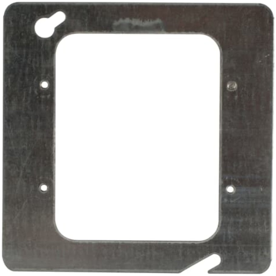 4-11/16 in. Square Box Cover, Steel, Flat, (2) Devices