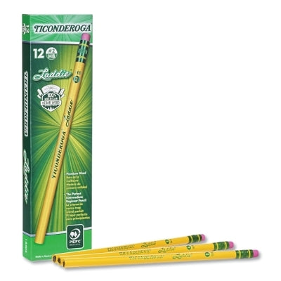 Laddie Pencil, W/ Eraser, 11/32 in dia, Yellow