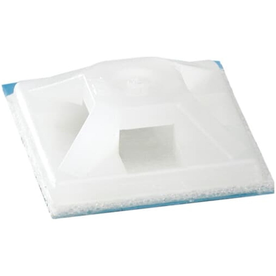 4-Way Cable Tie Mounting Base, 2.00 L x 2.00 W x 0.29 in. H, Nylon 6.6, Natural (500)