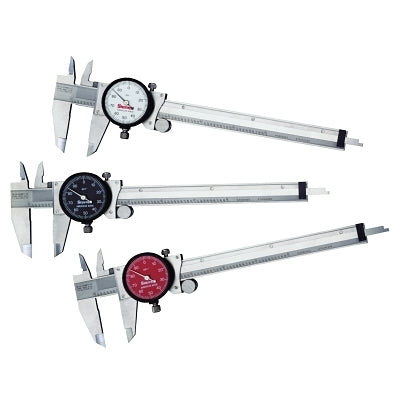 120 Series Dial Caliper, 0 to 9 in, Stainless Steel Tip, White Display