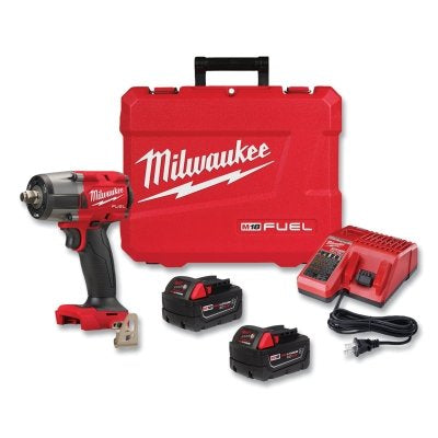 2962 M18 FUEL 1/2 in Mid-Torque Impact Wrench, Friction Ring, 18 V, 2575 RPM, Incl Resistant Batteries/Charger/Case