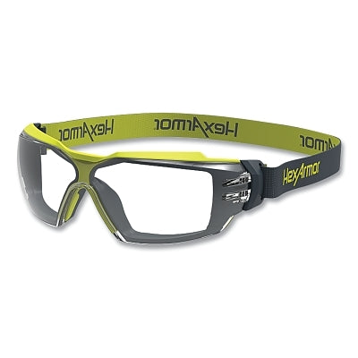 MX350 Safety Glasses with Gasket, Clear, TruShieldS, Gray/Lime