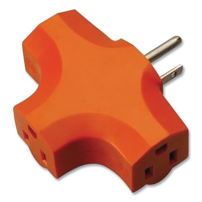Adapter, 3-Outlet, Orange