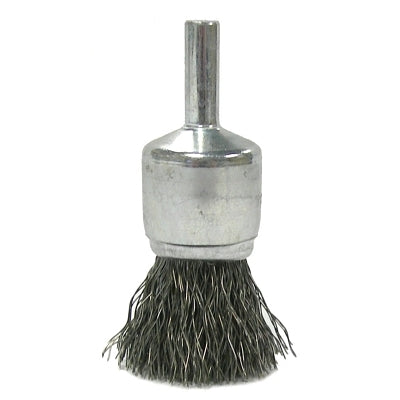 Crimped Wire Solid End Brushes, Stainless Steel, 22,000 rpm, 3/4" x 0.014"