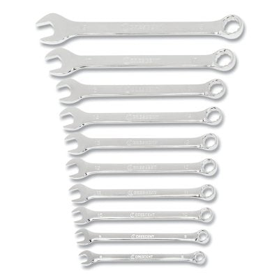 10 Piece Combination Wrench Set, 12 Point Metric