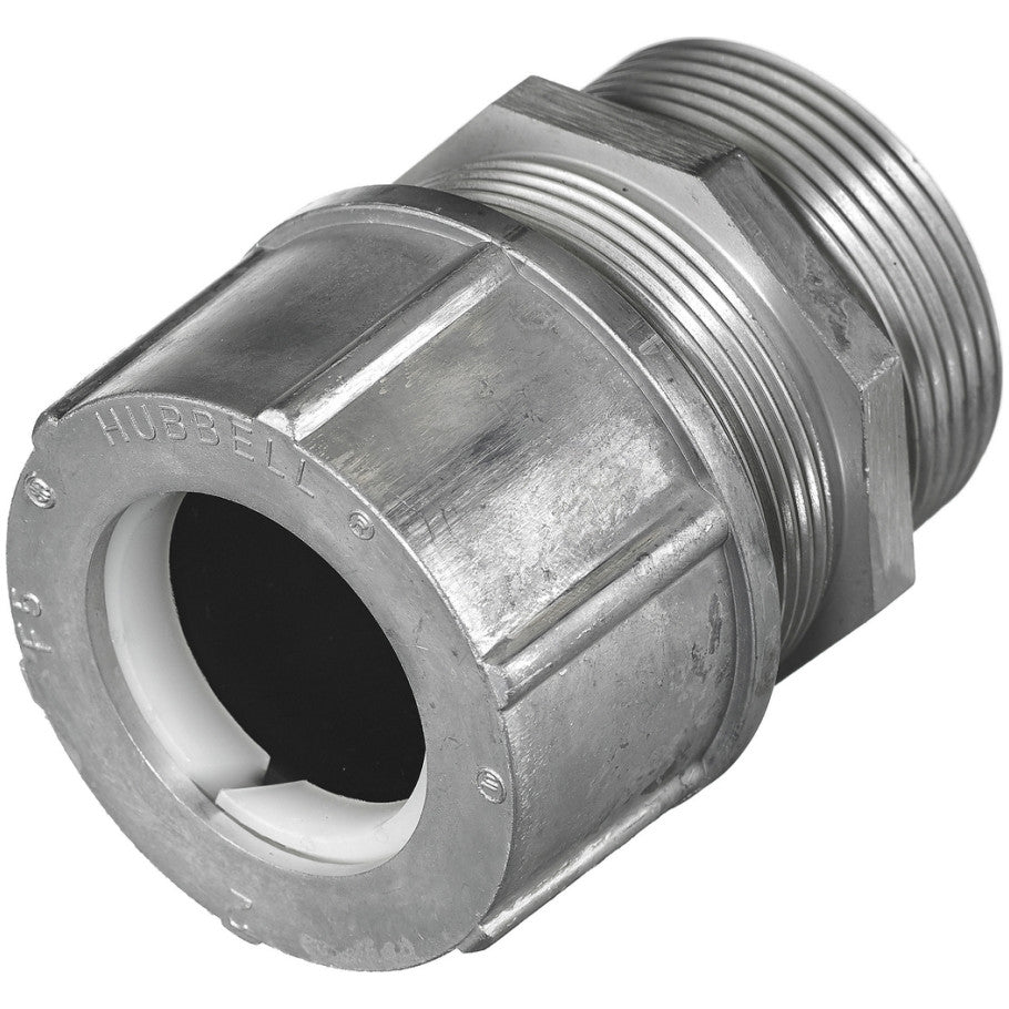 Kellems Strain Relief Cord Connector, Aluminum, Straight, Male, Liquid Tight, 1.38 to 1.5 in., 1-1/2 in.