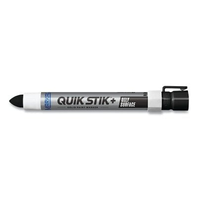 Quik Stik+ Oily Surface Solid Paint Marker, 1/2 in dia, 6 in L, Black